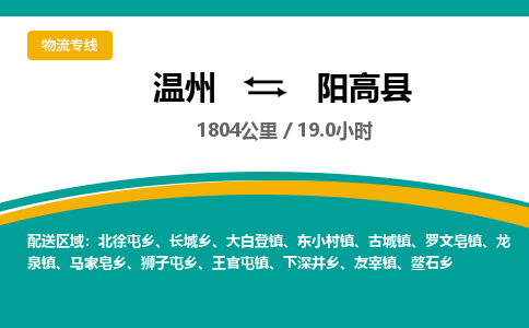 溫州到陽(yáng)高縣物流專線
