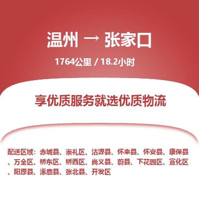溫州到張家口下花園區物流專線