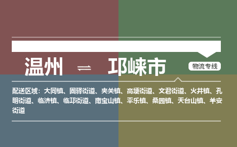 溫州到邛崍市物流專(zhuān)線