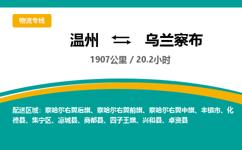 溫州到烏蘭察布集寧區物流專線