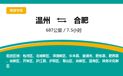溫州到合肥廬陽(yáng)區(qū)物流專線