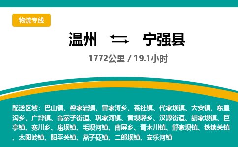 溫州到寧強(qiáng)縣物流專(zhuān)線