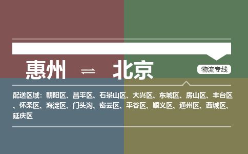 惠州到北京昌平區物流公司