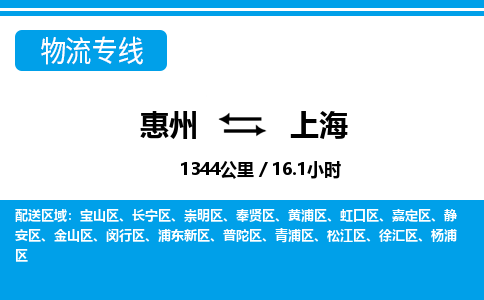 惠州到上海浦東新區物流公司